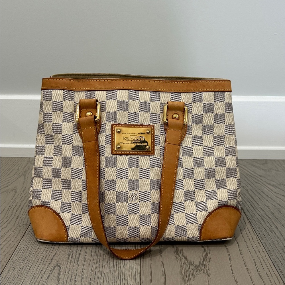 Louis Vuitton White Damier Azur Hampstead tote bag (Pm size)